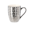 KÁVOVÝ HRNEK PORCELÁNOVÝ STŘÍBRNO-BÍLÝ 340ML MIX VZORŮ balení=12 ks *6219