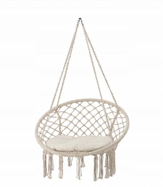 HANGING CHAIR - STORK'S NEST WITH CUSHION BEIGE