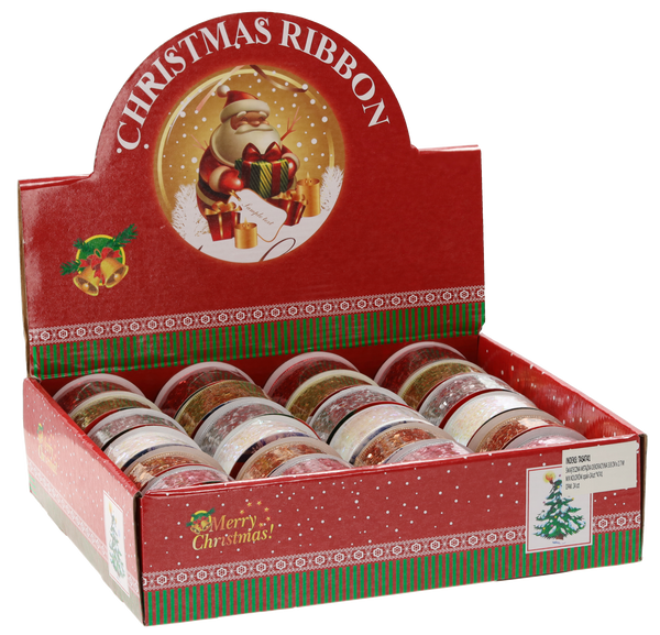 CHRISTMAS DECORATIVE RIBBON MIX DESIGNS 3.8 CM x 2.7M