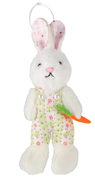 VELIKONOČNÍ DEKORACE - ZAVĚŠENÍ 6 x 11 CM ZAJÍC S MRKVIČKOU MIX 3 BARVY bal=12ks *9205