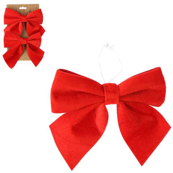 KPL. 2 KOKARDEK BOŻONARODZENIOWYCH 15 CM CZERWONY *3078