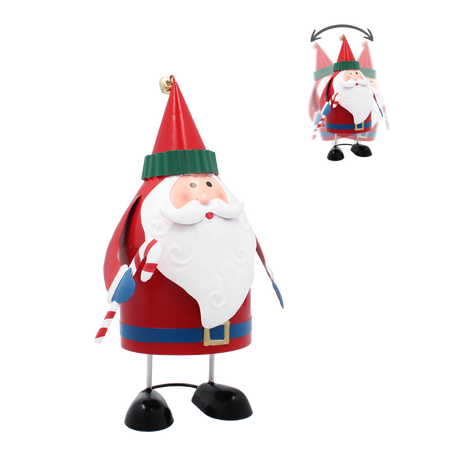 CHRISTMAS DECORATION - METAL SANTA CLAUS 13.5 x 12 x 21 CM