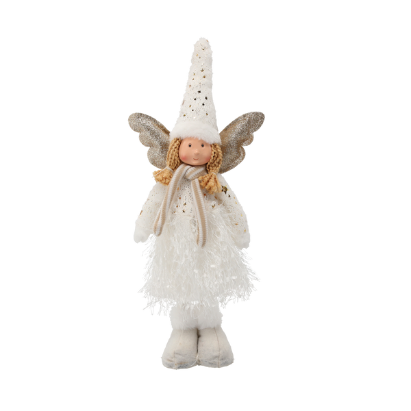 ŚWIĄTECZNY ANIOŁEK 45 CM BIAŁY *9643