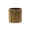 CERAMIC PLANT POT COVER 18 X 18 X 18 CM GOLD RIBBED