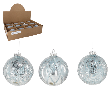 GLASS BAUBLE - COPPER MIX DESIGNS 8 CM