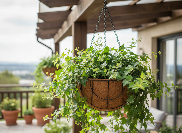 WISZĄCA DONICZKA Z WKŁADKĄ Z WŁÓKNA KOKOSOWEGO 25,5 x 13 CM 