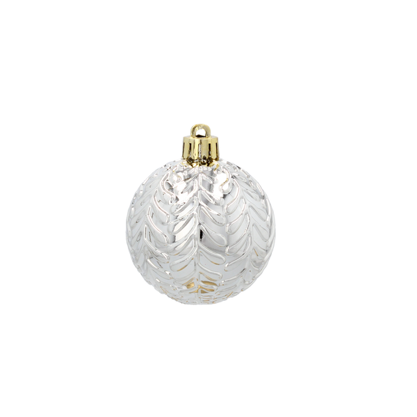 SET OF 16 BAUBLES 6 CM WHITE