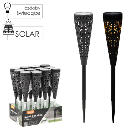 LAMPĂ SOLARĂ HELIS 7 x 7 x 41 CM NEAGRĂ ALB CALD disp=12buc *4252