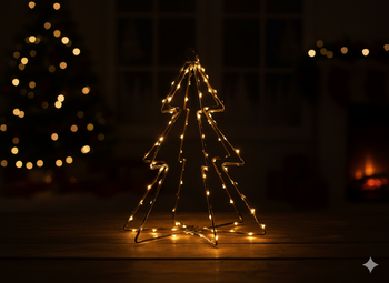 ORNAMENT DE SĂRBĂTOARE - BRAD LED 30 CM 95 L CĂLDURĂ ALBĂ CU BATERII *0313