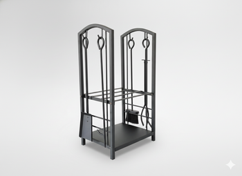 SUPORT METALIC PENTRU FUEL CU 4 ELEMENTE SET ȘEMINTE 40X30X74CM