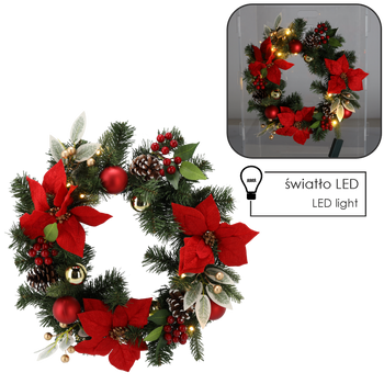Coroană de Crăciun 15 LED 40 CM ROȘU-ALBASTRU *0745