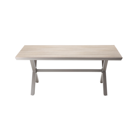 ALUMINIOWY STÓŁ OGRODOWY Z BLATEM POLYWOOD 180 x 100 x 75 CM BEŻOWY *9477