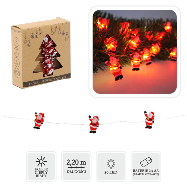 LANTERNĂ LED MIKOLAJE 20L PE BATERII ambalare=20buc *4178