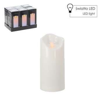 LED SVIECA S POHYBLIVÝM PLAMEŇOM 7CMX15CM BIELA*7446