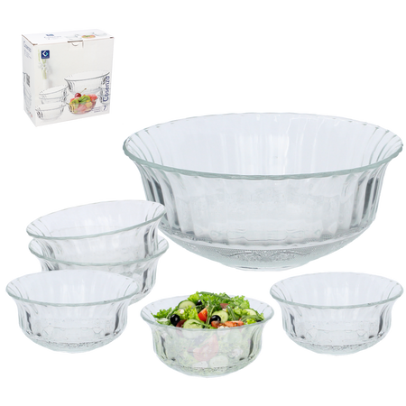 SET 7 BOLURI DIN STICLĂ (1 x 20 CM + 6 x 11,6 CM) COSENZA *5419