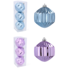 SET OF 3 BAUBLES 8 CM PURPLE/BLUE