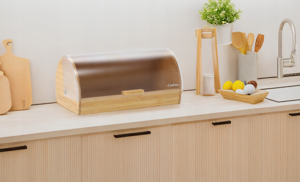 CHLEBAK MENTA - BAMBUSOWY Z POKRYWĄ Z TWORZYWA SZTUCZNEGO 38 x 28 x 18,5 CM *3185