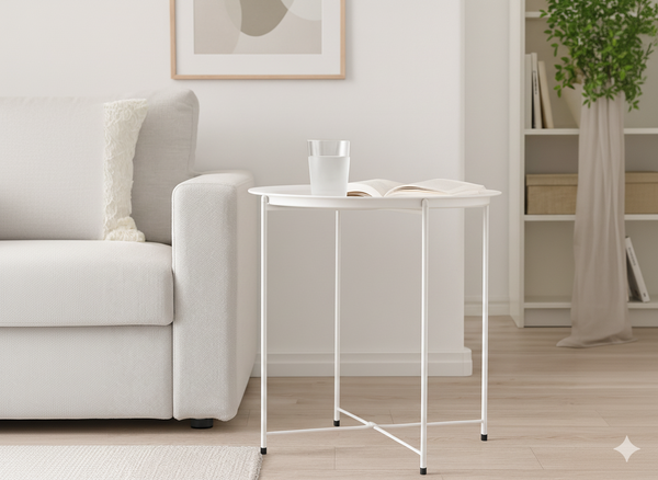 STOLIK KAWOWY OKRĄGŁY 47 x 47 x 50,5 CM BIAŁY *1074