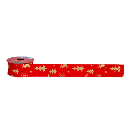 ŚWIĄTECZNA WSTĄŻKA DEKORACYJNA 3,8CM X 2,7M MIX KOLORÓW opak=24szt. *2220