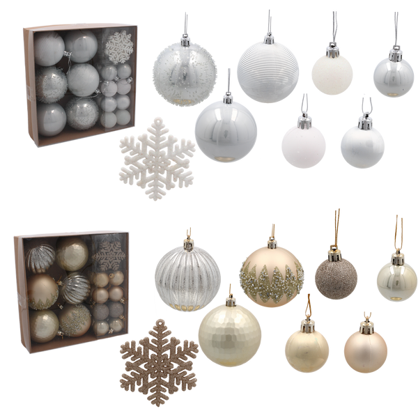 SET 30 DE DECORAȚIUNI PENTRU BRAZI MIX AURII / ARGINTII *5324