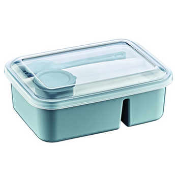 RECTANGULAR DIVIDED CONTAINER 920 ML + CUTLERY + 40 ML SAUCE CONTAINER