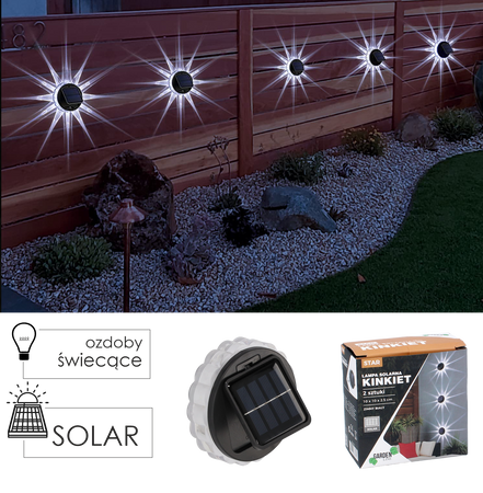 Set of 2 solar lamps - wall lamp 10 x 10 x 2.5 CM STAR LED COLD WHITE
