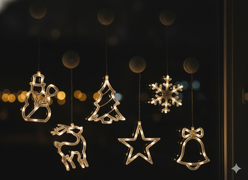 CHRISTMAS WINDOW DECORATION LED 10L MIX 6 DESIGNS