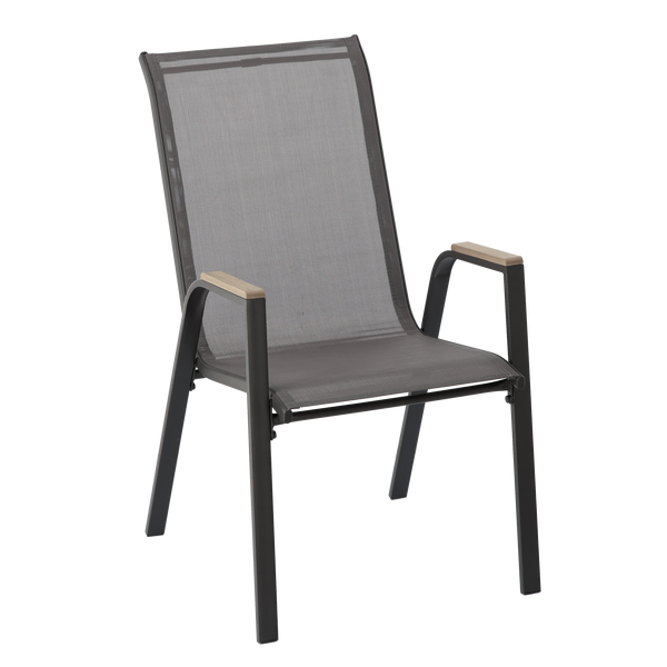 OCELOVÁ ZÁHRADNÁ STOLIČKA KD POLYWOOD 72,5 x 54 x 92,5 CM ŠEDÁ *9521