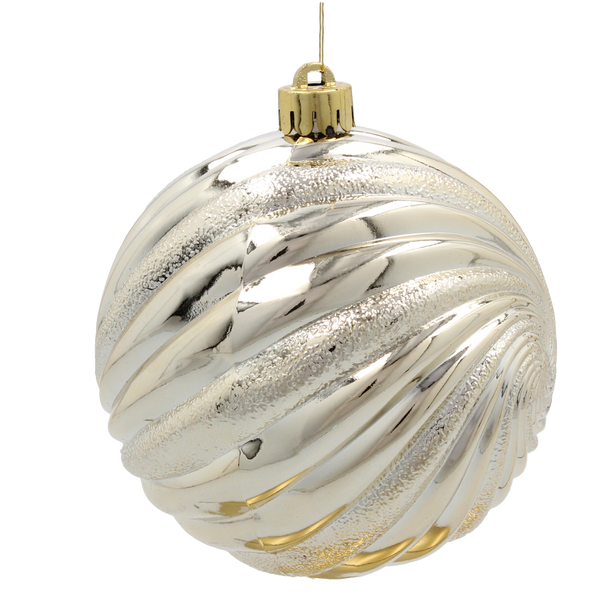 SET OF 4 ORNAMENTS 10 CM CHAMPAGNE/GRAY/WHITE