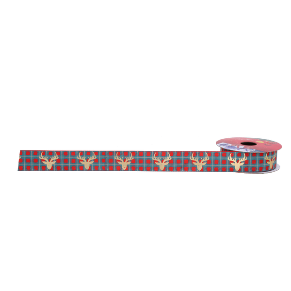 CHRISTMAS DECORATIVE RIBBON MIX DESIGNS 2.5 CM x 2.7M