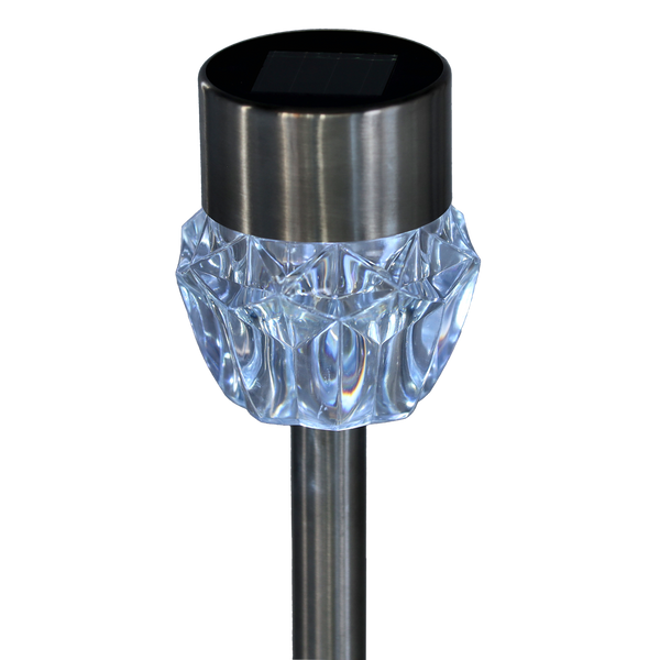 SOLÁRNÍ LAMPA INES 7 x 7 x 33,5 CM STŘÍBRNÁ ZIMNÍ BÍLÁ disp=12ks *4337