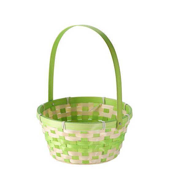 VEĽKONOČNÝ KOŠÍK S POHYBLIVOU RUKOVÄŤOU 21,5 x 11 CM ZMES 2 FARIEB *9267