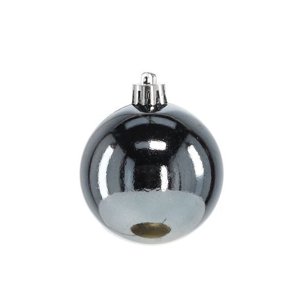 SET OF 24 BAUBLES 6 CM OLIVE/COPPER/GRAPHITE MIX DESIGNS