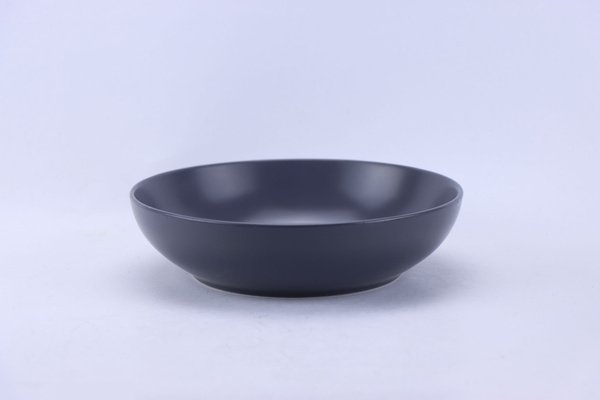 TALERZ GŁĘBOKI 19,5 CM CERAMICZNY OKRĄGŁY "GREY" opak=6szt *8849