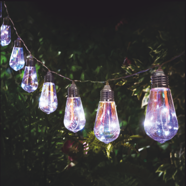 GIRLANDĂ SOLARĂ PENTRU GRĂDINĂ LUNGIMEA 2 + 1,8 M FELISI 10 LED OPAL ZIMBURI ALB *3552