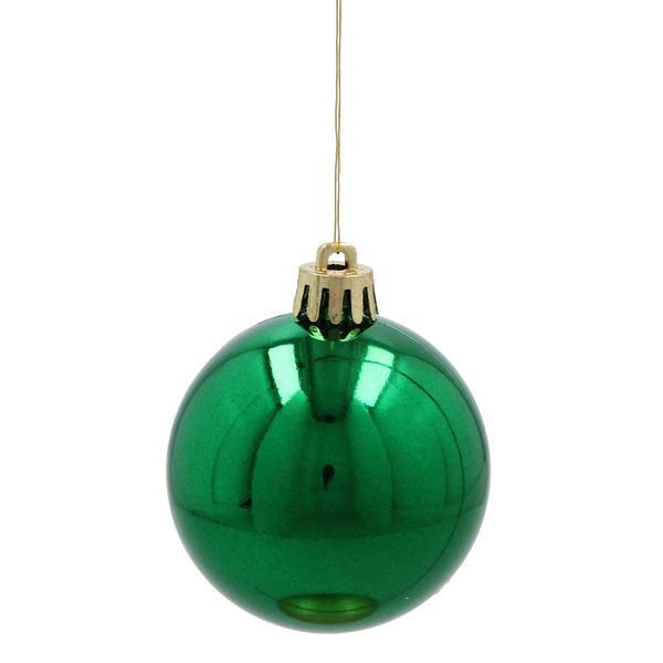 SET OF 12 BAUBLES 6 CM RED/GREEN/WHITE 