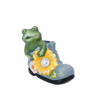 ZAHRADNÍ FIGURKA - Žába s Květinou 16 x 9 x 14,5 CM LED balení=4ks *7850