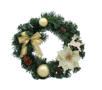 CHRISTMAS WREATH 30 CM GOLD