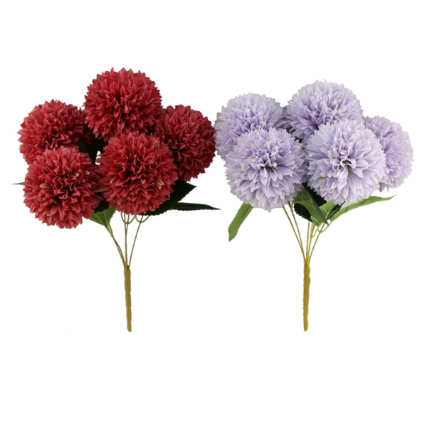 UMĚLÉ VĚTVIČKY - KYTICE 5 OZDOBNÝCH ČESNEKŮ 40 CM MIX BARVY *4076