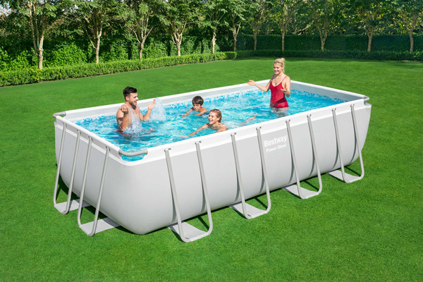 PISCINA CU STRUCTURĂ METALICĂ 4,88 X 2,44 X 1,22 M (PISCINA, POMPA DE NISIP, SCARĂ, COVOR, DOZATOR) *6592
