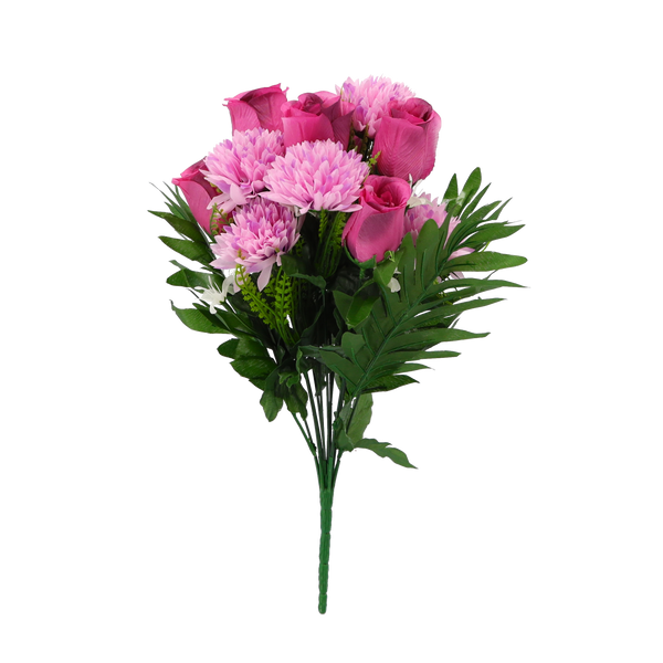 ARTIFICIAL BRANCH - ROSES AND CHRYSANTHEMUMS ASSORTED COLOURS