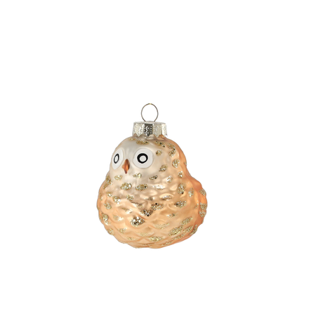 ORNAMENT DIN STICLĂ - BUFNIȚĂ 5,7 x 5,6 x 6,6 CM pachet=6buc *5072