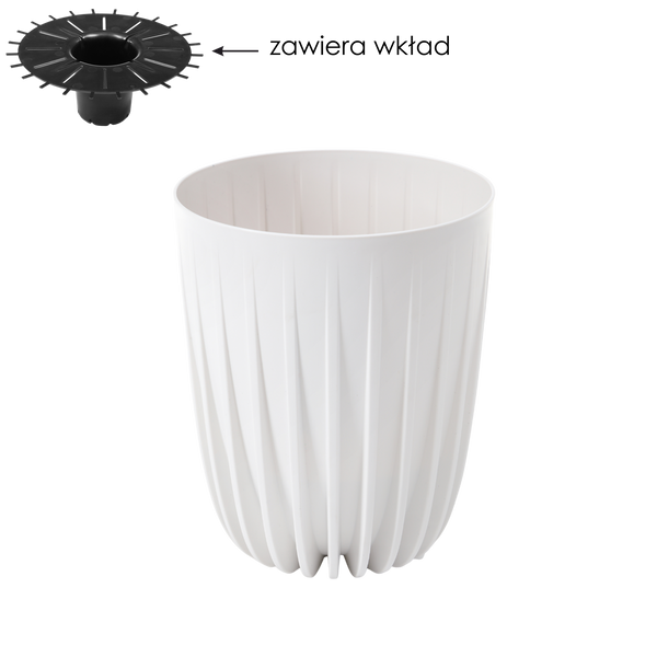 Květináč MIRA 145 MM EKO RECYCLED – BÍLÝ *9126*9058*