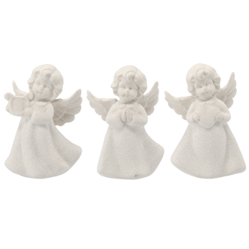 FIGURKA ANIOŁEK BIAŁY WYS. 13CM MIX WZORÓW opak=3szt *3478