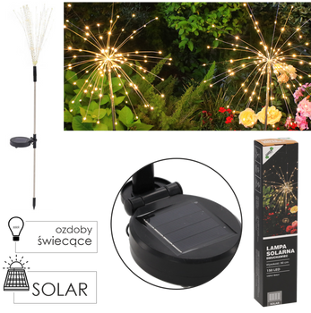 SOLÁRNA LAMPA H 90 CM PAMPUNI 150 LED TEPLÁ BIELA *3798