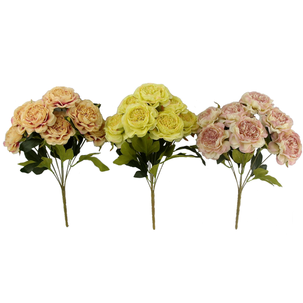 ARTIFICIAL FLOWER - 7 PEONIES 41 CM MIX COLORS