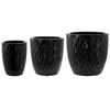 Set of 3 Ceramic Pot Covers 24.5, 32, 39 cm - Black