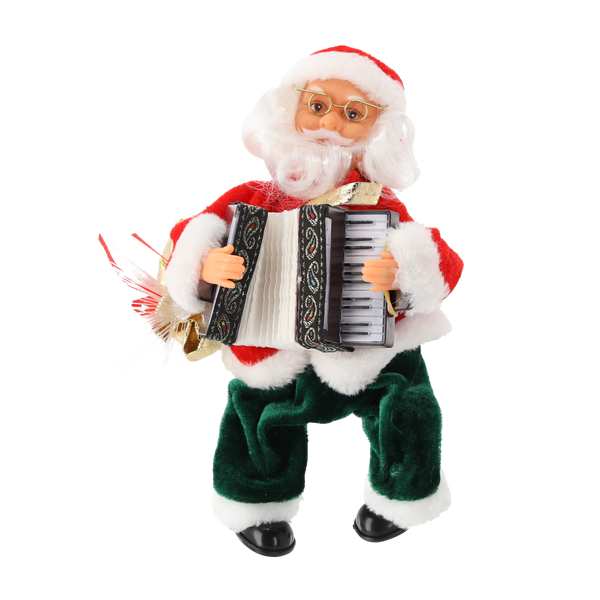 SANTA CLAUS WITH ACCORDION - PLAYING LED 25,5 CM