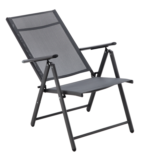 KRZESŁO OGRODOWE SKŁADANE STALOWE 66 x 53 x 107 CM SZARE