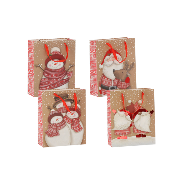 TOREBKA OKAZYJNA BOŻONAR. "ŚWIĄTECZNE POSTACIE" 18 x 24 x 8 CM opak=12szt *0634